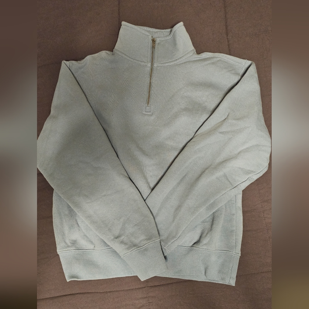 Tilly’s Quarter Zip Pullover Sweatshirt – Light Blue – Size Small